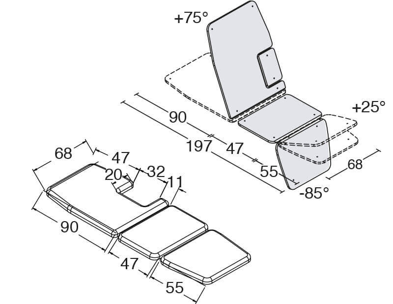 Technische Daten Test Ecodop Technische Zeichung Therapieliege Test Ecodop