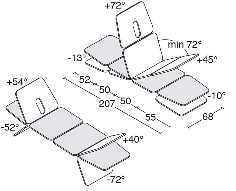 Technische Daten Sinthesi Double Technische Zeichung Therapieliege Sinthesi Double